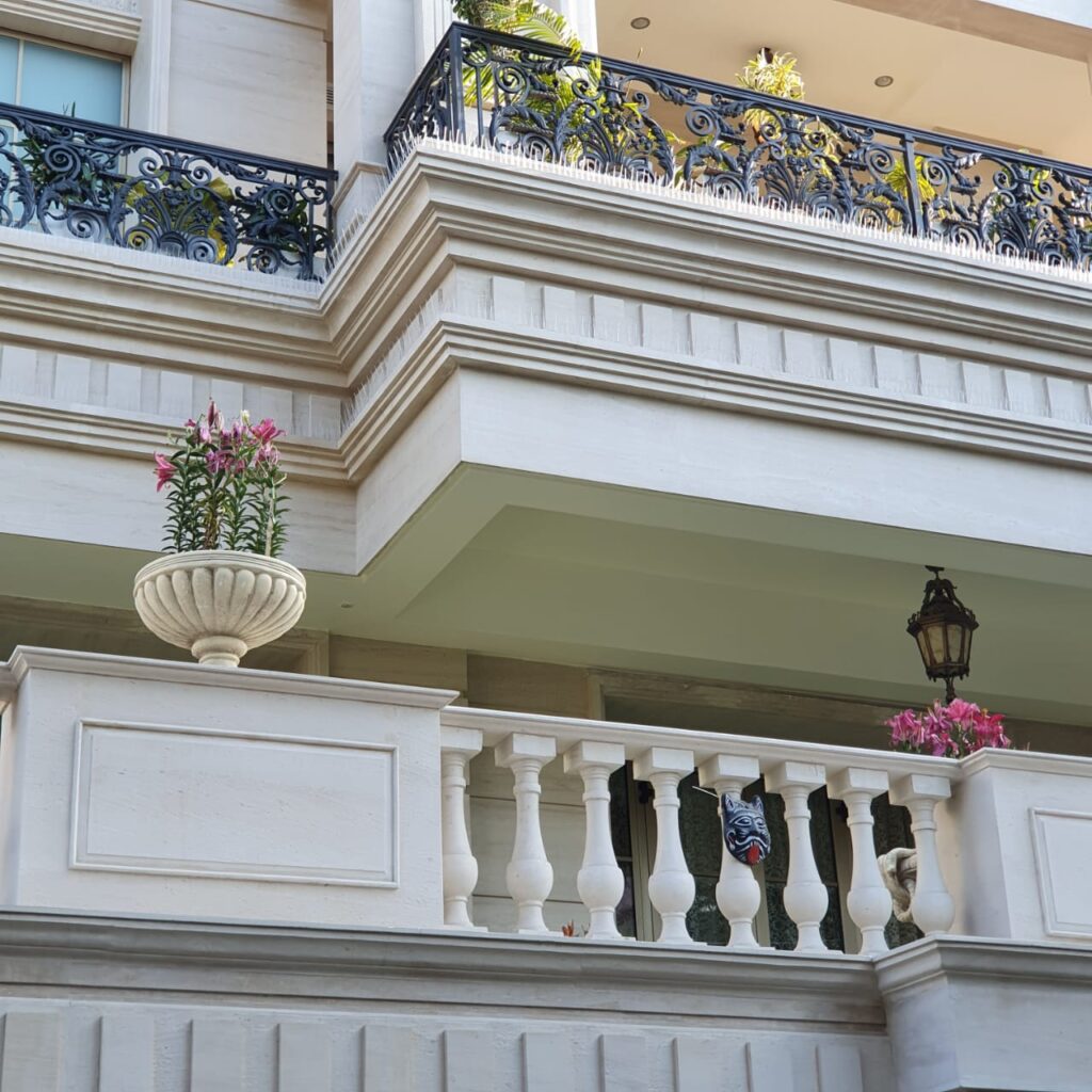 Private Residence  Crema Moca Carving Panels